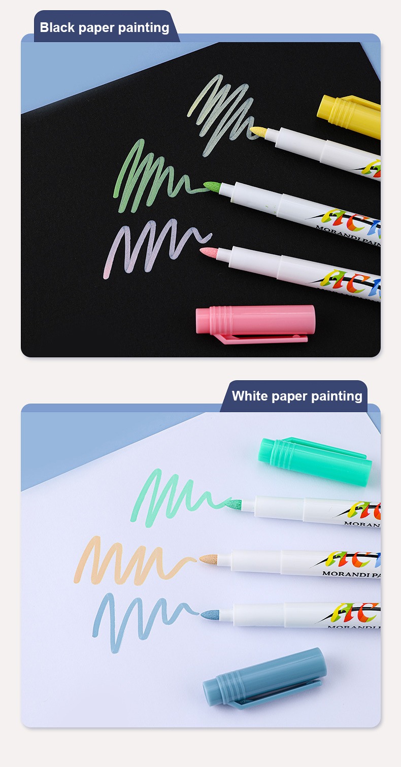 details-Acrylic Coloring Marker Morandi Bullet Tip 