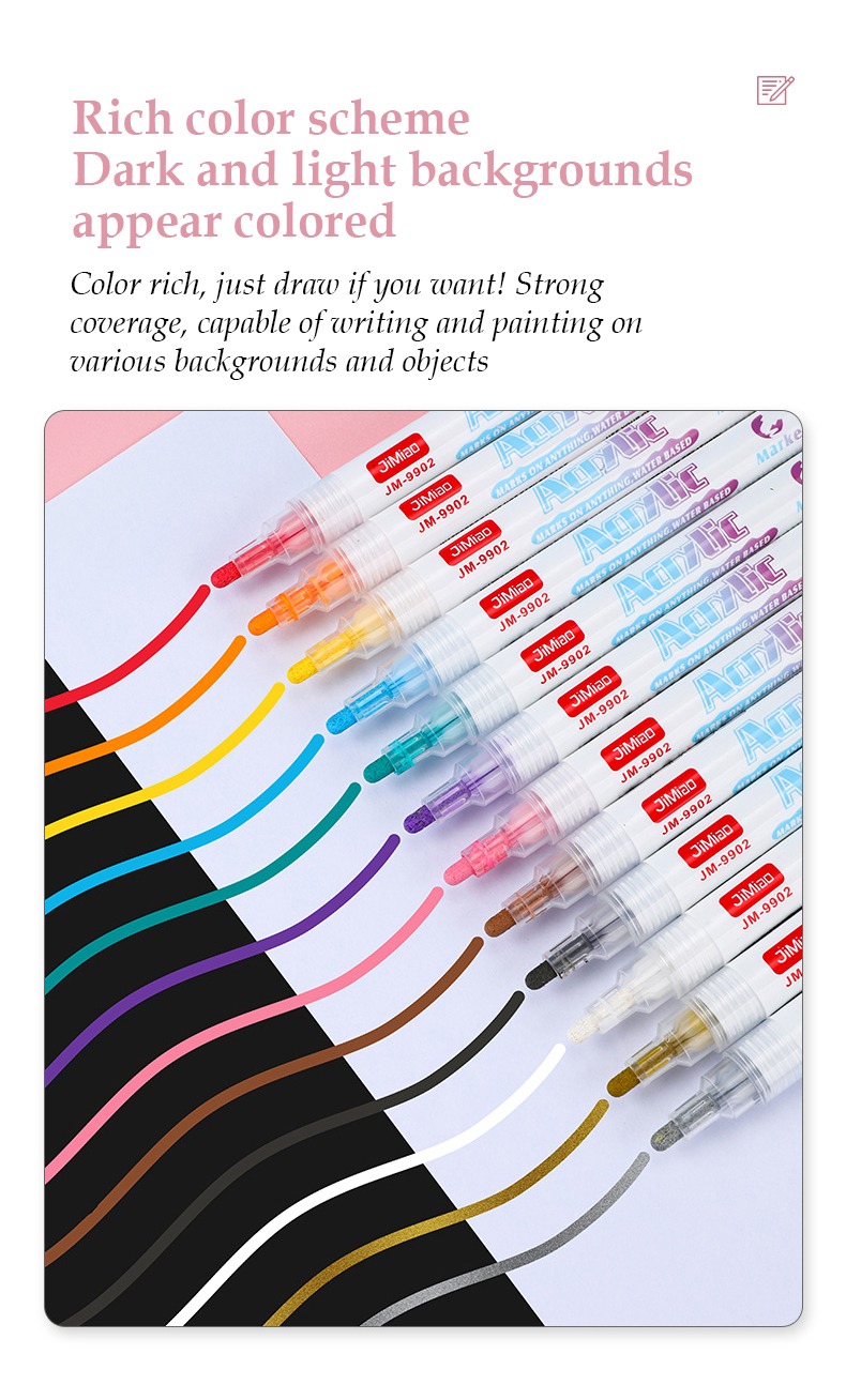 rich color scheme dark-Hand Drawn Ceramic Acrylic Markers Set