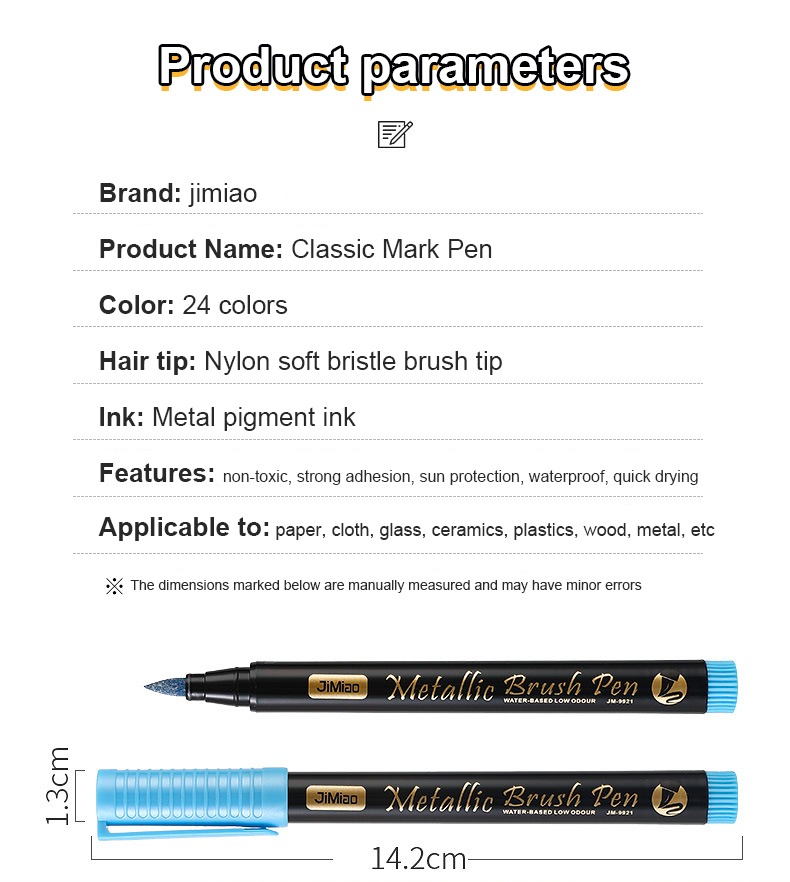 product parameters-Soft-Head Coloring Metal Marker Pen