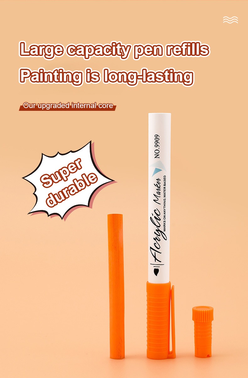 large capacity pen refills painting is long-lasting -Soft-headed Acrylic Coloring Marker