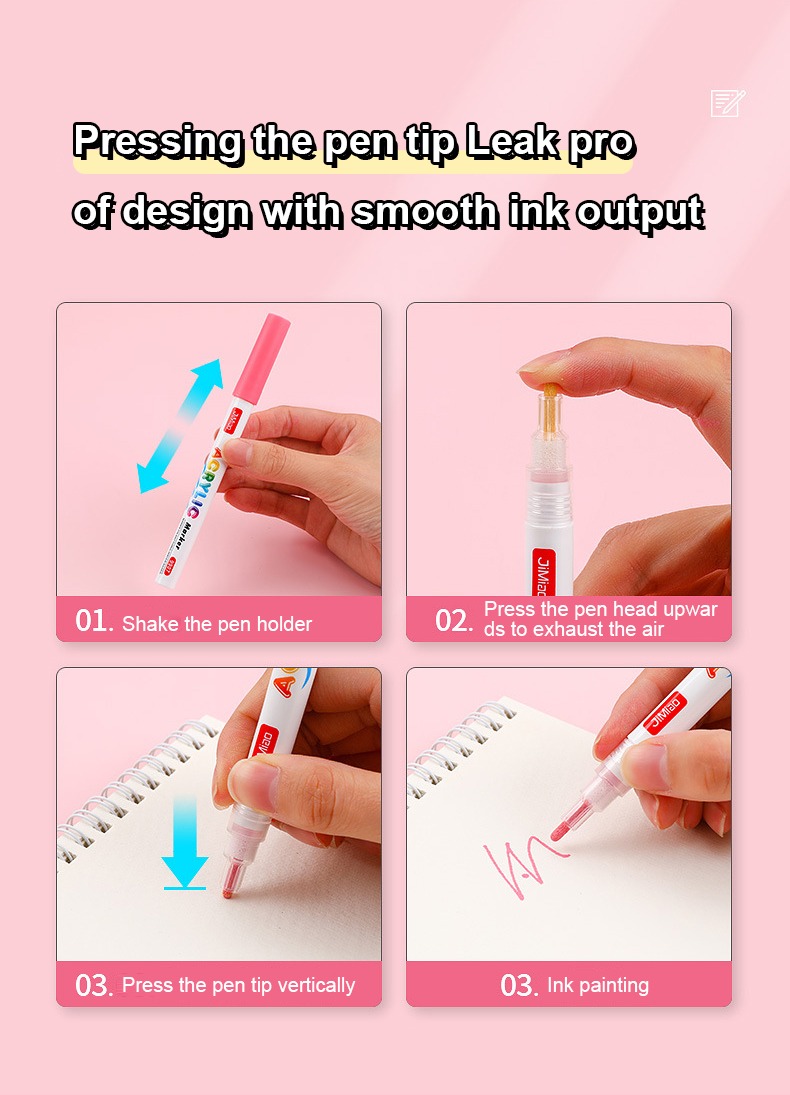 pressing the pen tip leak pro of design with smooth ink output-Valve Acrylicc Coloring Marker Pen 