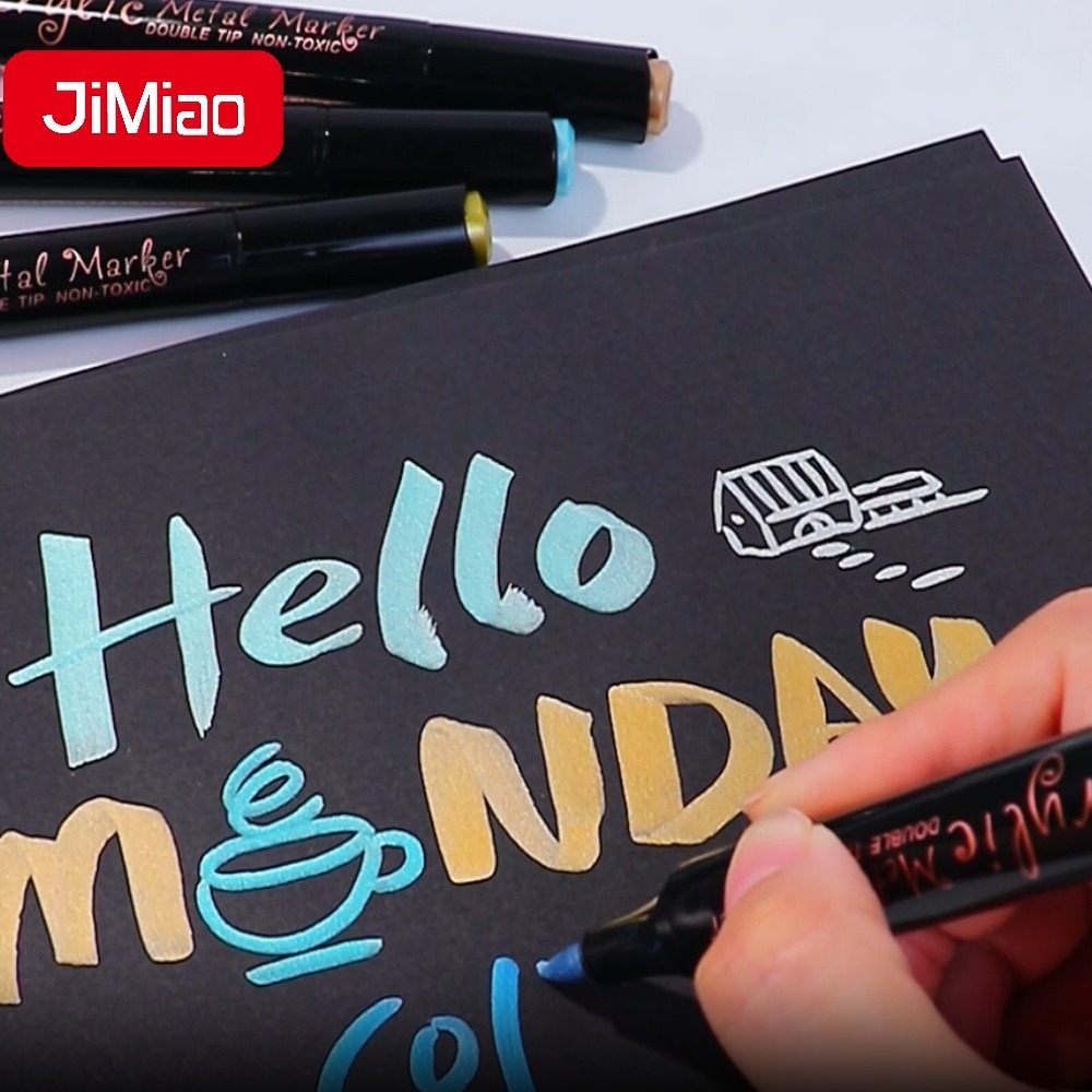 JiMiao Metallic Coloring Markers Set